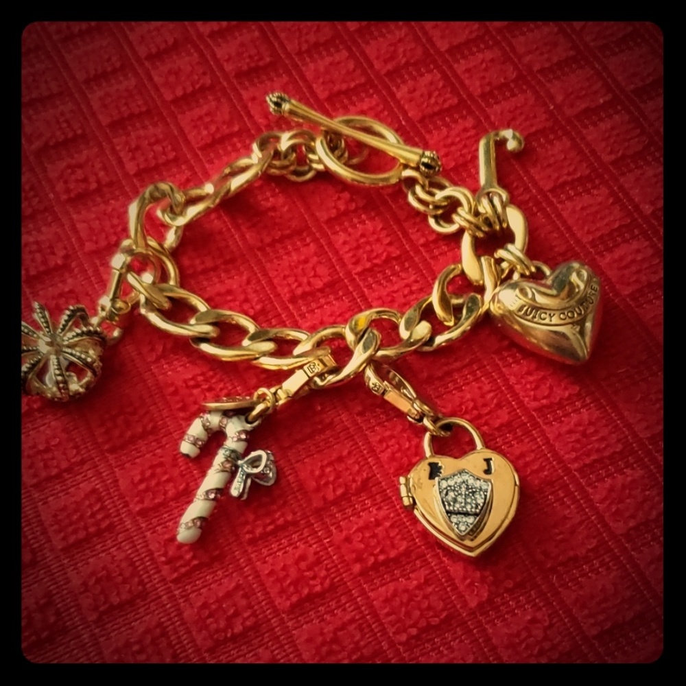 Juicy Couture Chunky Charm Bracelet with 3 Charms